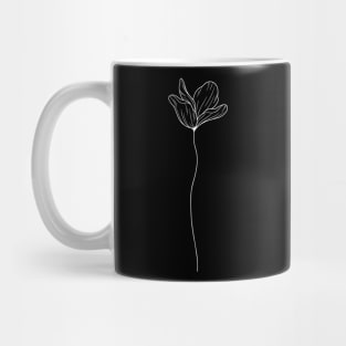 Flower Line Art Poppy Flower Line Work Plain Mug